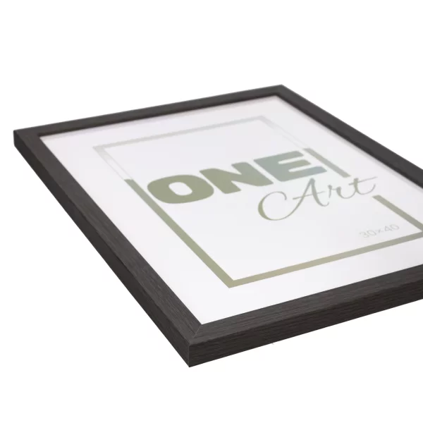 Holz-Bilderrahmen Aniela 70x100 cm | Graphit | Kunstglas (1 mm)