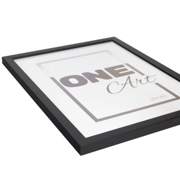 Holz-Bilderrahmen Aniela 70x100 cm | Schwarz | Kunstglas (1 mm)
