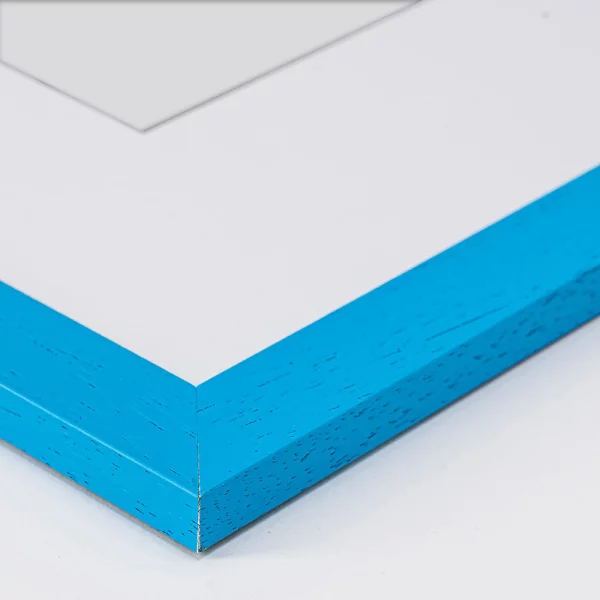 Houten lijst Batino met passe-partout 10x15 cm (9x13 cm) | blauw | kunstglas (1 mm)