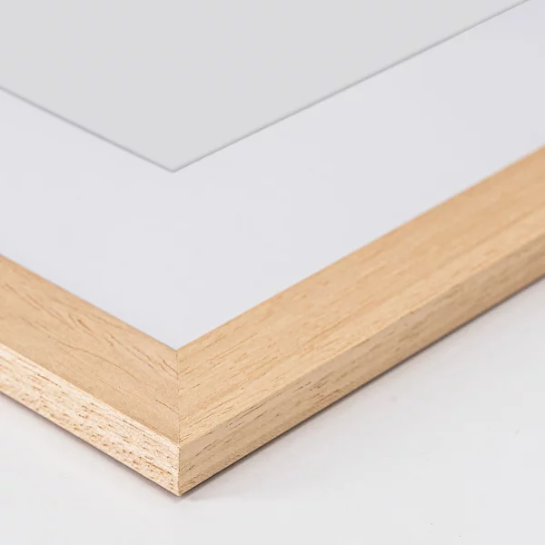 Cadre en bois Batino avec passe-partout 10x15 cm (9x13 cm) | naturel | verre synthétique (1 mm)