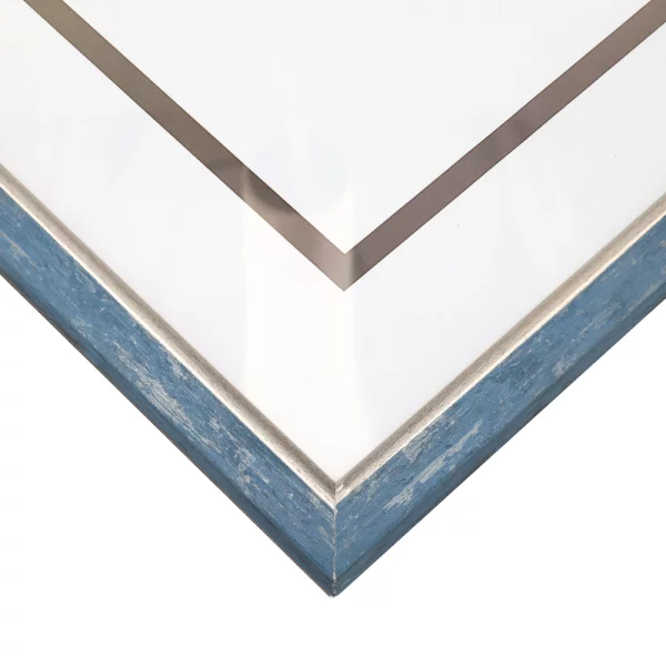 Holz-Bilderrahmen Cecilia 10x15 cm | Blau | Kunstglas (1 mm)