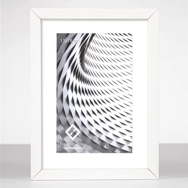 Cadre en bois Tisar 10x15 cm | blanc | verre synthétique (1 mm)