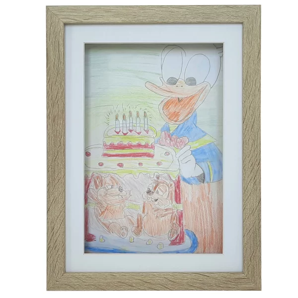 Holz Bilderrahmen Draw zum Öffnen - für DIN A4 Bilder 21x29,7 cm (DIN A4) | birke weiß | Kunstglas (1 mm)