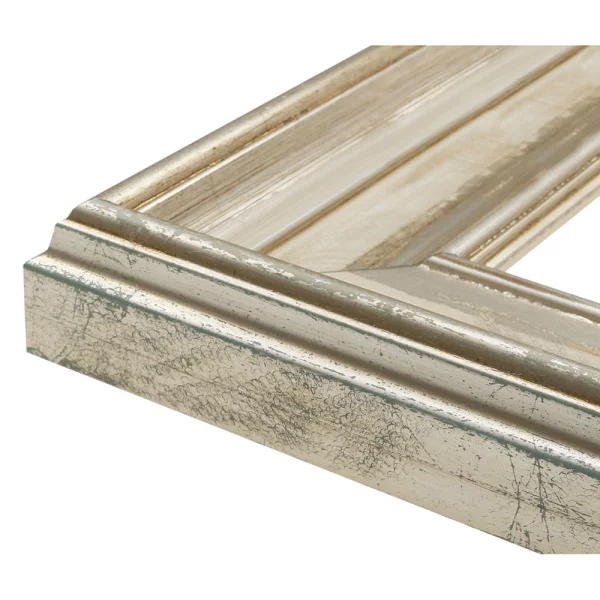 Cadre en bois Joren sur mesure ocre avec argent | verre standard (2 mm)