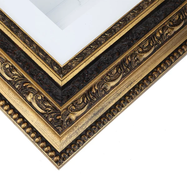 Wandspiegel Empiro op maat goud op zwart | spiegel (2 mm)