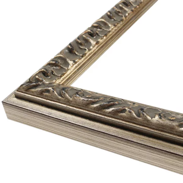 Cadre en bois exclusif Shab 50x50 cm | argent | verre standard (2 mm)