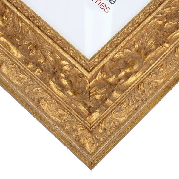 Exklusiv-Holzrahmen Calinda 29,7x42 cm (A3) | Gold | Normalglas (2 mm)