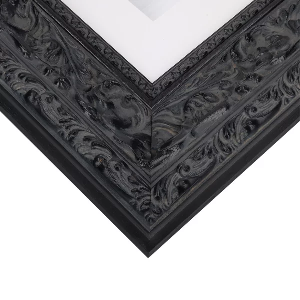 Exklusiver Holz-Bilderrahmen Calinda 20x30 cm | Schwarz | Normalglas (2 mm)