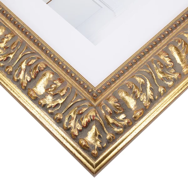 Holz Bilderrahmen Macondo nach Maß Gold | Normalglas (2 mm)