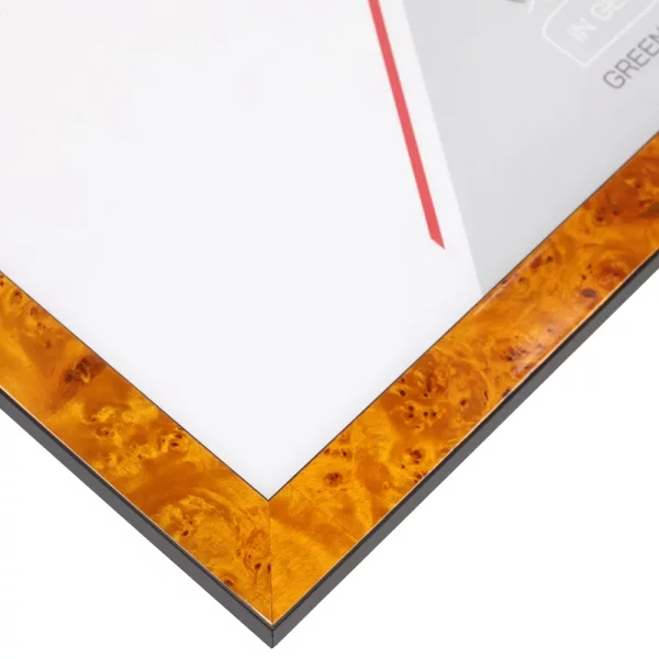 Houten kader Dogo op maat wortelhout, licht | normaal glas (2 mm)