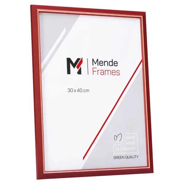 Holz Bilderrahmen Kandeke nach Maß Rot | Kunstglas (1,5 mm)