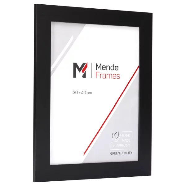 Cadre en bois Maibo sur mesure noir | verre standard (2 mm)