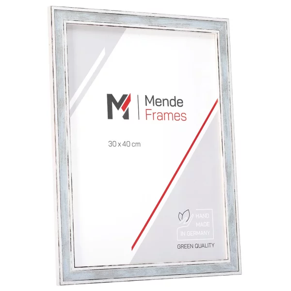 Cadre en bois Hebbe sur mesure bleu | verre standard (2 mm)
