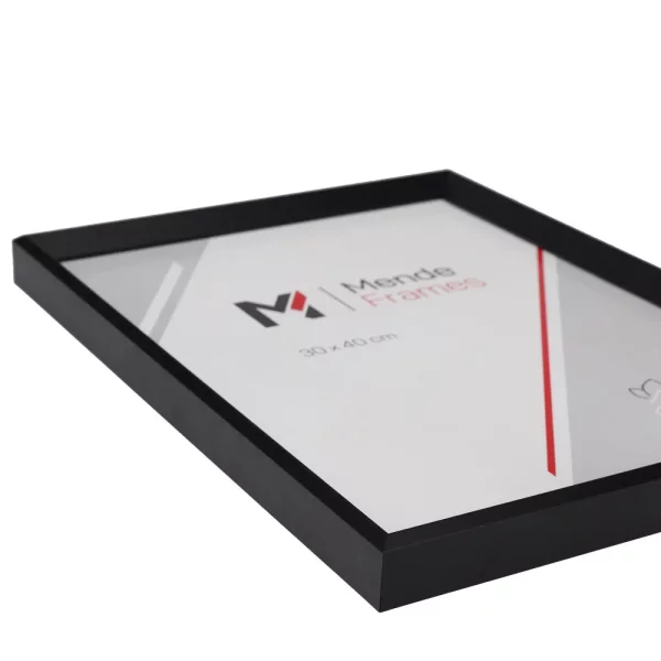 Holz-Bilderrahmen Mencuna 10x30 cm | Schwarz | Normalglas (2 mm)