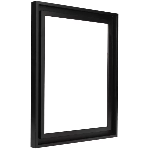 Schattenfugenrahmen für Alu Dibond-, Hartschaumplatten & Acrylglasbilder 20x20 cm | Weiß gemasert | Leerrahmen (ohne Glas und Rückwand)