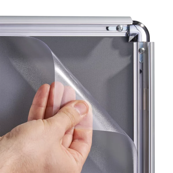 25 mm Klapprahmen Rondo 21x29,7 cm (A4) | silber | Kunstglas mattiert (1 mm)