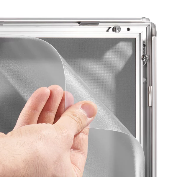 20 mm Klapprahmen 42x59,4 cm (A2) | silber | Kunstglas mattiert (1 mm)
