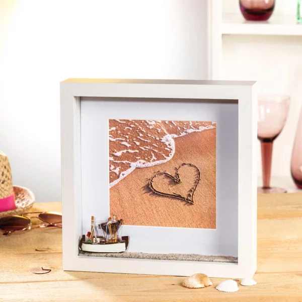 3D Fotorahmen Scala (MDF) 23x23 cm | Schwarz | Antireflexglas mattiert (2 mm)