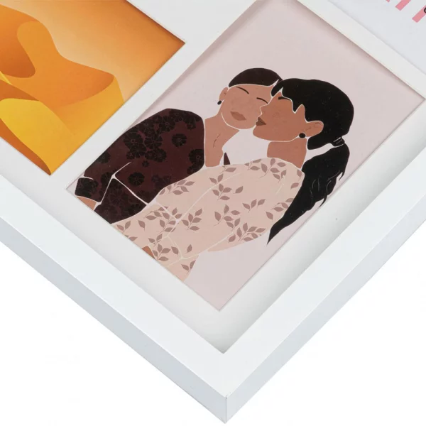 Multi fotokader van hout (MDF) Piano voor 8 foto's 10x15 cm | wit | normaal glas (2 mm)