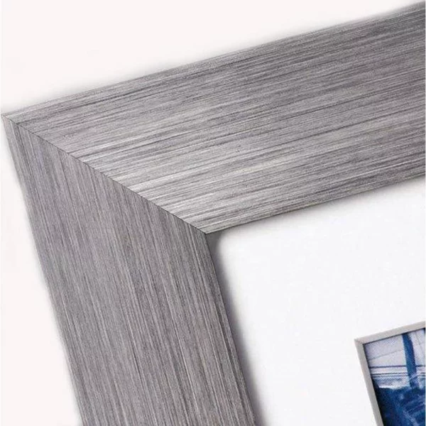 Alu Bilderrahmen Luzern mit Passepartout 30x30 cm (18x18 cm) | dunkelgrau | Normalglas (2 mm)