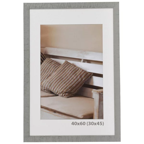 Holz Bilderrahmen Driftwood mit Passepartout 10x15 cm (7x10 cm) | Grau | Normalglas (2 mm)