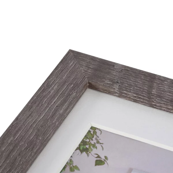 Holz Bilderrahmen Modern (MDF) mit Passepartout 70x70 cm (60x60 cm) | Grau | Normalglas (2 mm)