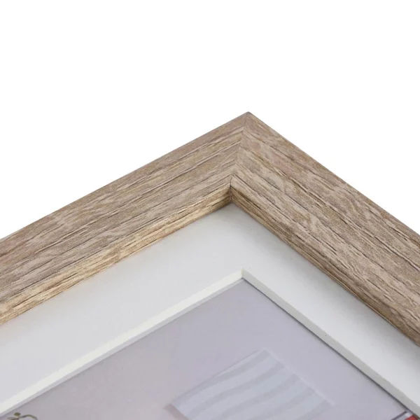 Holz Bilderrahmen Modern (MDF) mit Passepartout 70x70 cm (60x60 cm) | Hellbraun | Normalglas (2 mm)