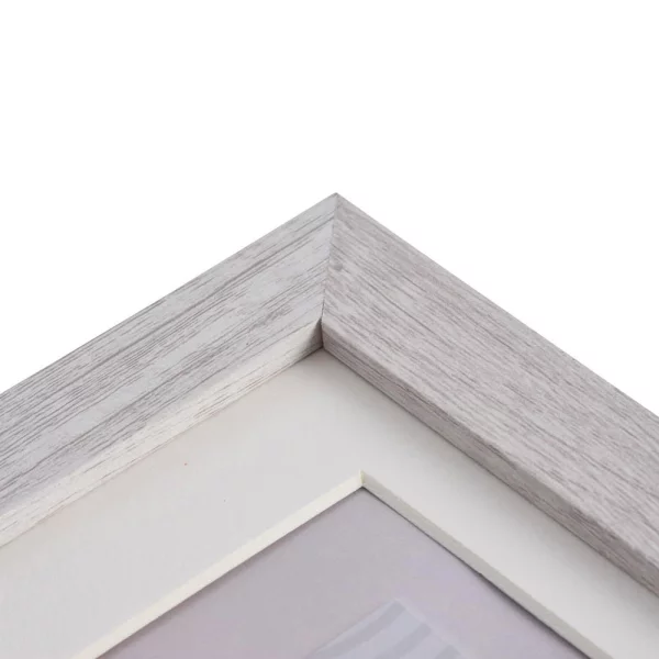 Holz Bilderrahmen Modern (MDF) mit Passepartout 10x20 cm (7x15 cm) | Weiß | Normalglas (2 mm)