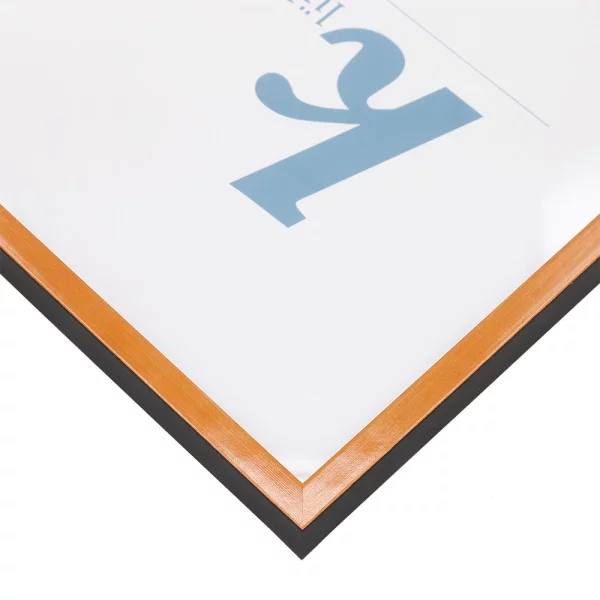 Cadre en bois Calamar 30x40 cm | orange-noir | verre standard (2 mm)