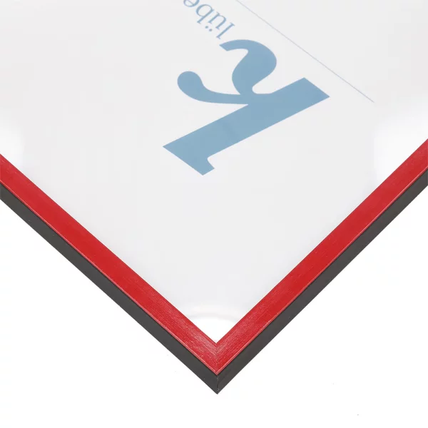 Cadre en bois Calamar 30x40 cm | rouge-noir | verre standard (2 mm)