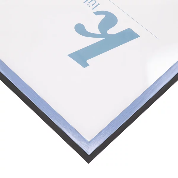Cadre en bois Calamar sur mesure bleu nuit | verre standard (2 mm)
