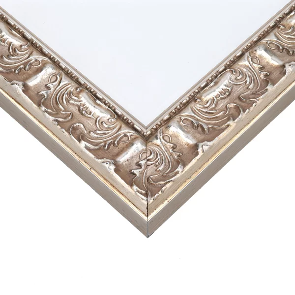 Barock-Bilderrahmen Luanco 42x59,4 cm (A2) | silber | Normalglas (2 mm)