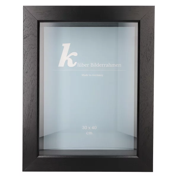 Cadre 3D en bois Dragón sur mesure Black | verre standard (2 mm)