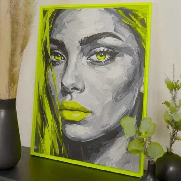 Schattenfugenrahmen Neon 70x100 cm | Neongelb | Leerrahmen (ohne Glas und Rückwand)