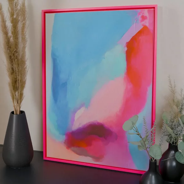 Schattenfugenrahmen Neon 70x100 cm | Neonpink | Leerrahmen (ohne Glas und Rückwand)