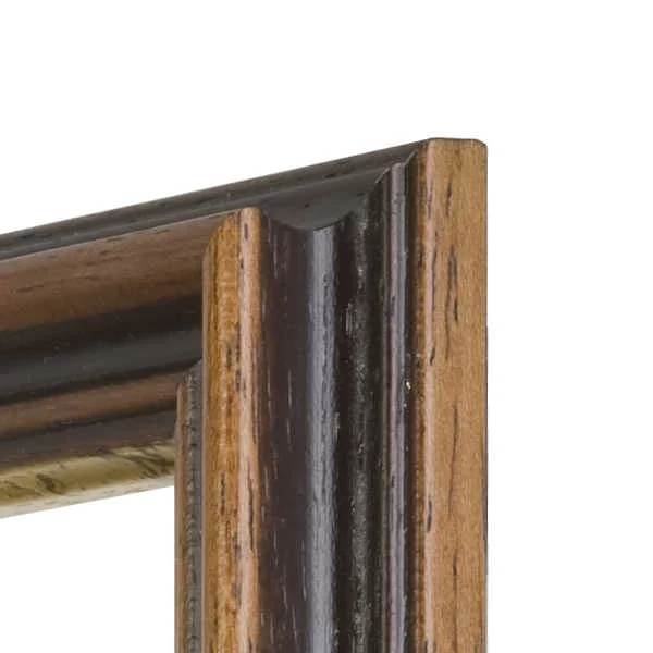 Cadre en bois Toulouse sur mesure brun noix-or | verre standard (2 mm)