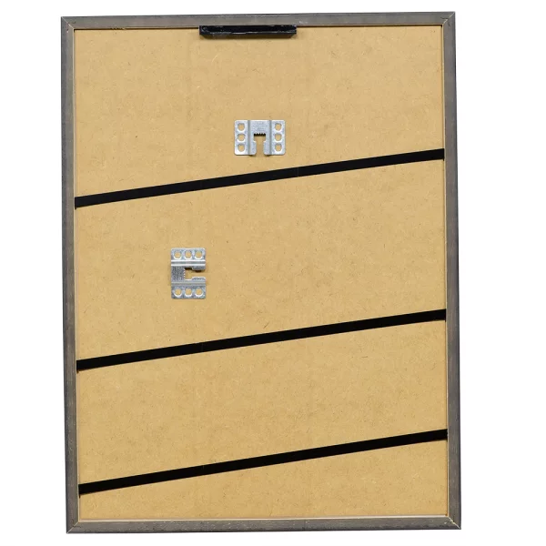 Holz Bilderrahmen Vannes 25x50 cm | grau-gold | Antireflexglas mattiert (2 mm)