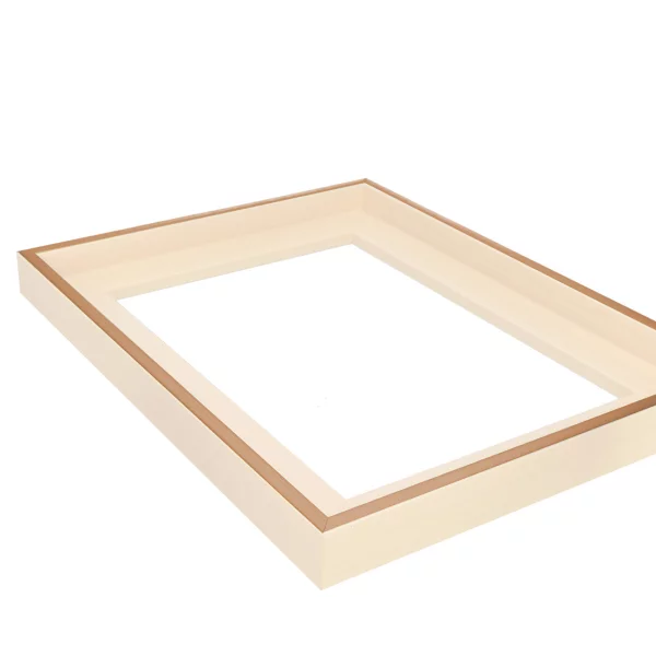 Schattenfugenrahmen Schlieren 50x60 cm | Bronze auf Perlweiß | Leerrahmen (ohne Glas und Rückwand)