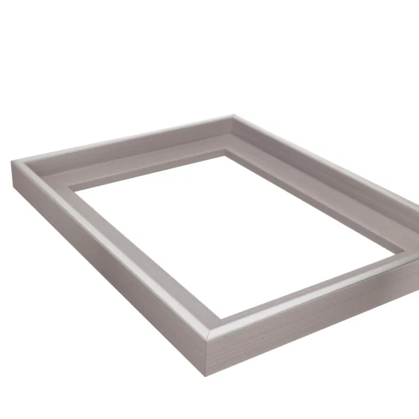Schattenfugenrahmen Schlieren 30x40 cm | Silber auf lichtem Grau | Leerrahmen (ohne Glas und Rückwand)