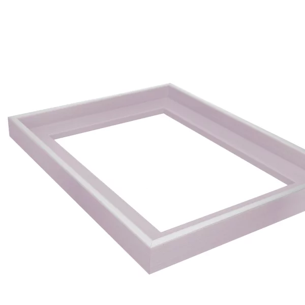 Schattenfugenrahmen Schlieren nach Mass Silber mit leichtem Lila | Leerrahmen (ohne Glas und Rückwand)