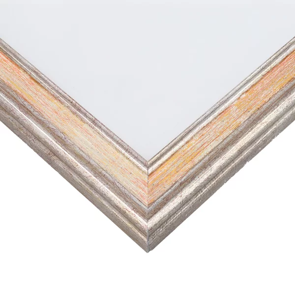 Cadre en bois Brême sur mesure or blanc - orange | verre standard (2 mm)