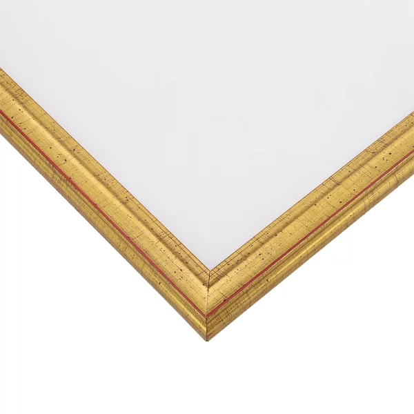 Cadre en bois Saxe Anhalt sur mesure or rouge antique | verre antireflet mat (2 mm)