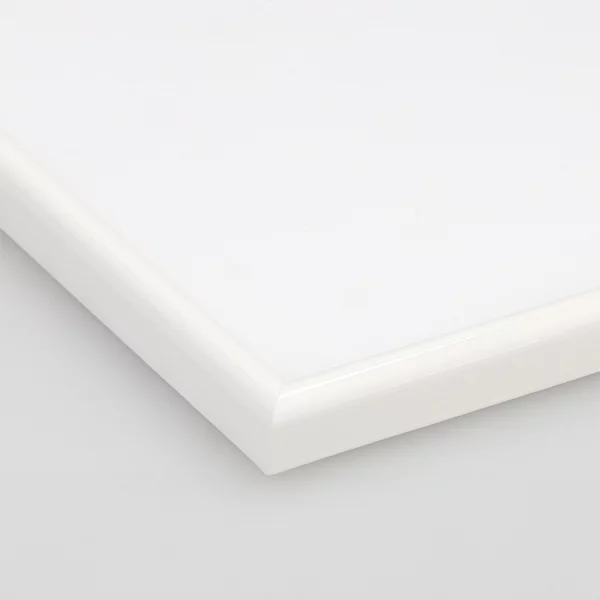 Cadre en bois Hesse 5x5 cm | blanc brillant | verre standard (2 mm)
