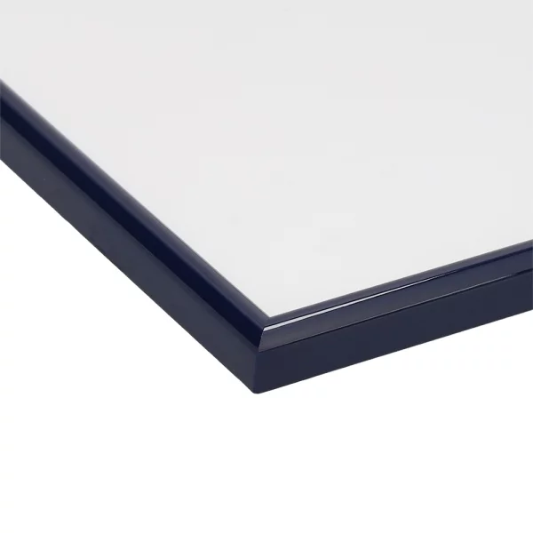 Cadre en bois Hesse sur mesure bleu foncé brillant | verre standard (2 mm)
