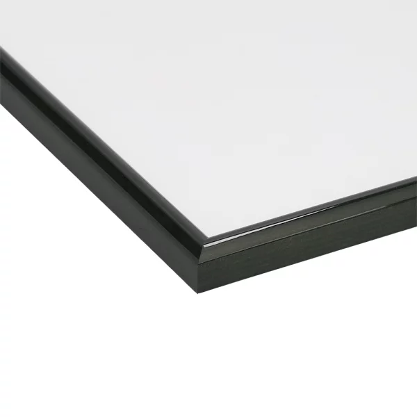 Cadre en bois Hesse sur mesure vert mousse brillant | verre standard (2 mm)
