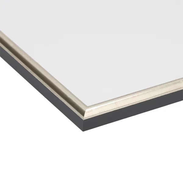 Cadre en bois Hesse sur mesure or blanc brillant | verre standard (2 mm)