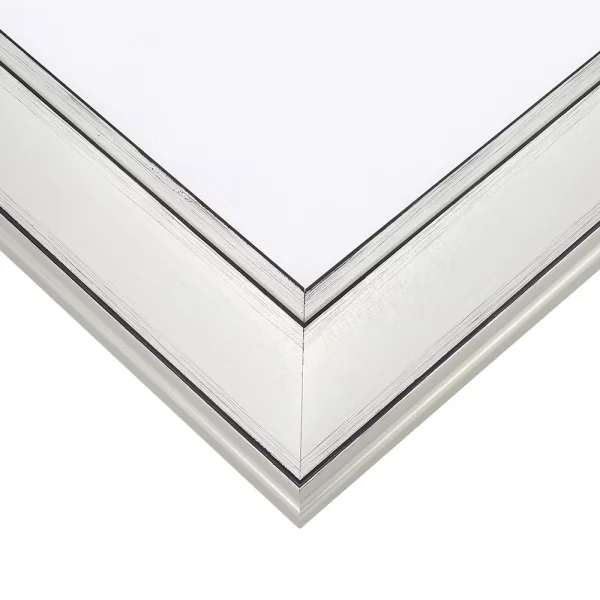 Holz Bilderrahmen Hamburg 30x40 cm | silber | Normalglas (2 mm)