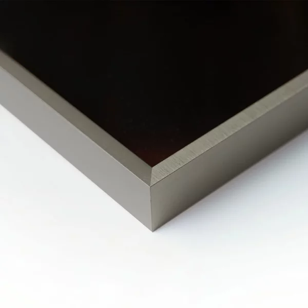 Alu-Bilderrahmen Profil Alpha nach Maß Brushed Edelstahl | Normalglas (2 mm)