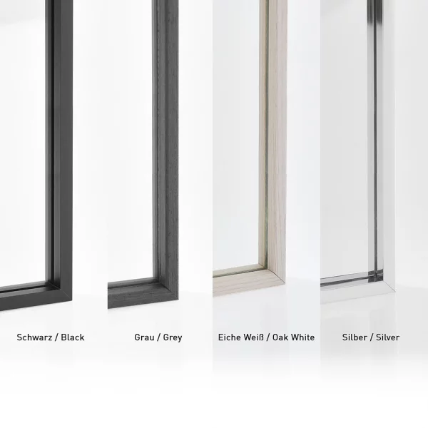 Wandspiegel Alurahmen Alpha - 50x150 cm 50x150 cm | Schwarz matt eloxiert | Spiegel (2 mm)