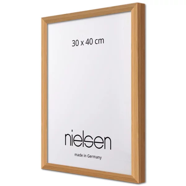 Cadre en bois coupe sur mesure, Loft 15 bambou | verre standard (2 mm)